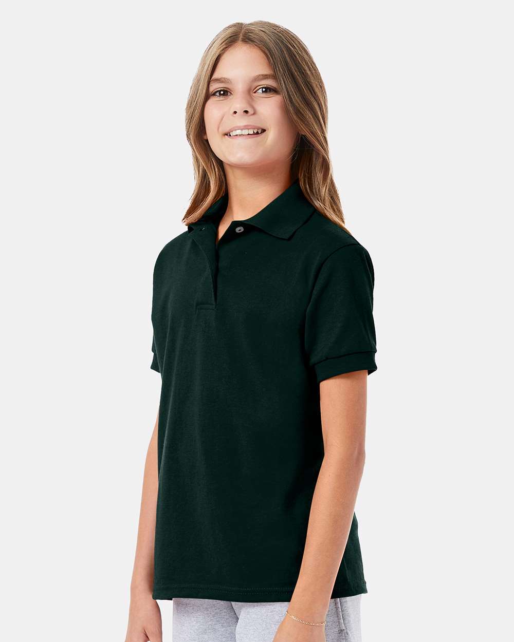 Hanes-054Y-Youth Ecosmart® Jersey Polo - Image 12