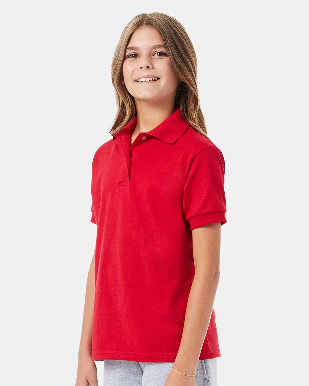 Hanes-054Y-Youth Ecosmart® Jersey Polo - Image 18