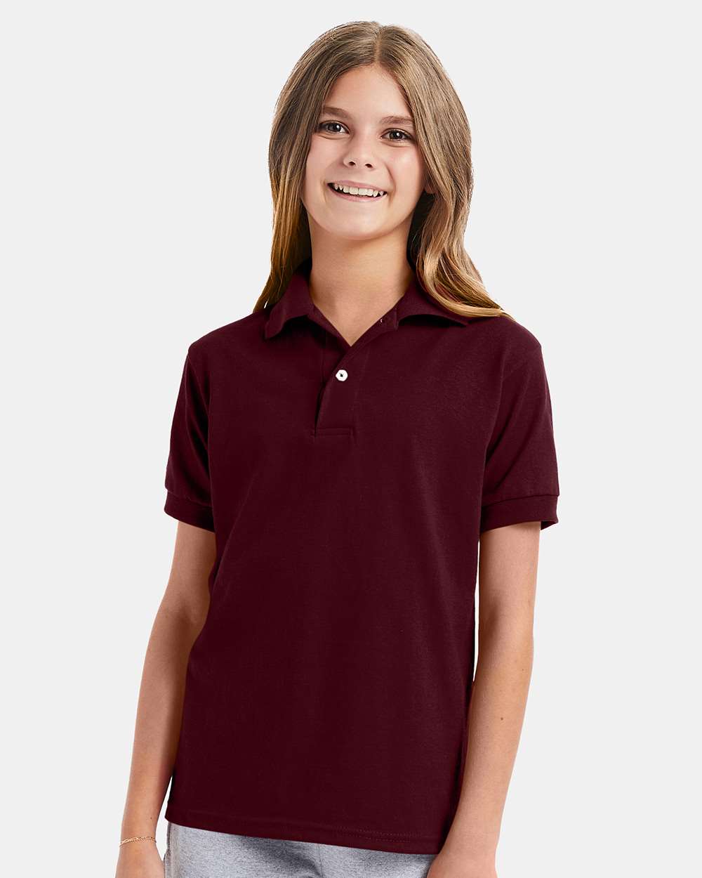 Hanes-054Y-Youth Ecosmart® Jersey Polo - Image 35