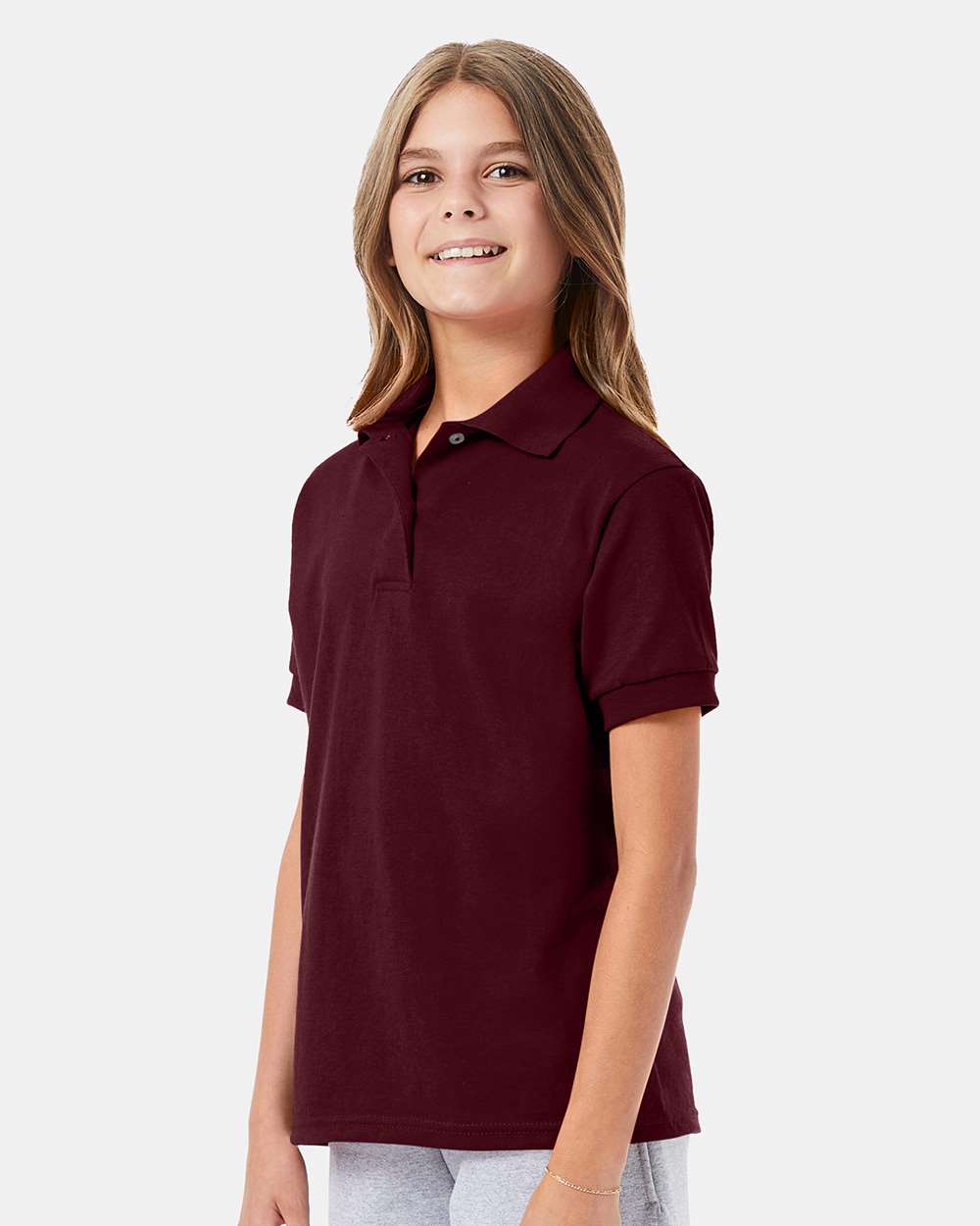 Hanes-054Y-Youth Ecosmart® Jersey Polo - Image 36