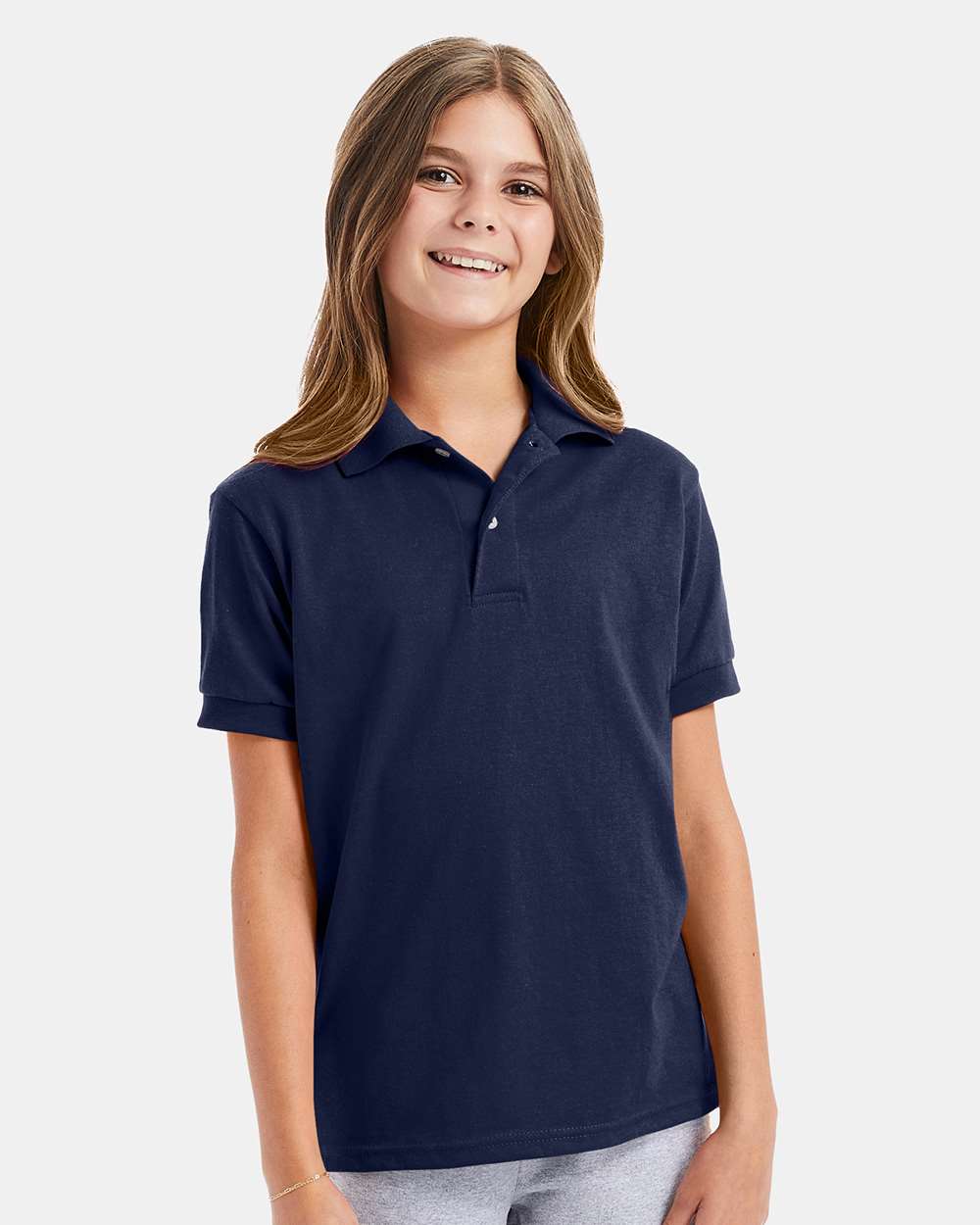 Hanes-054Y-Youth Ecosmart® Jersey Polo - Image 41