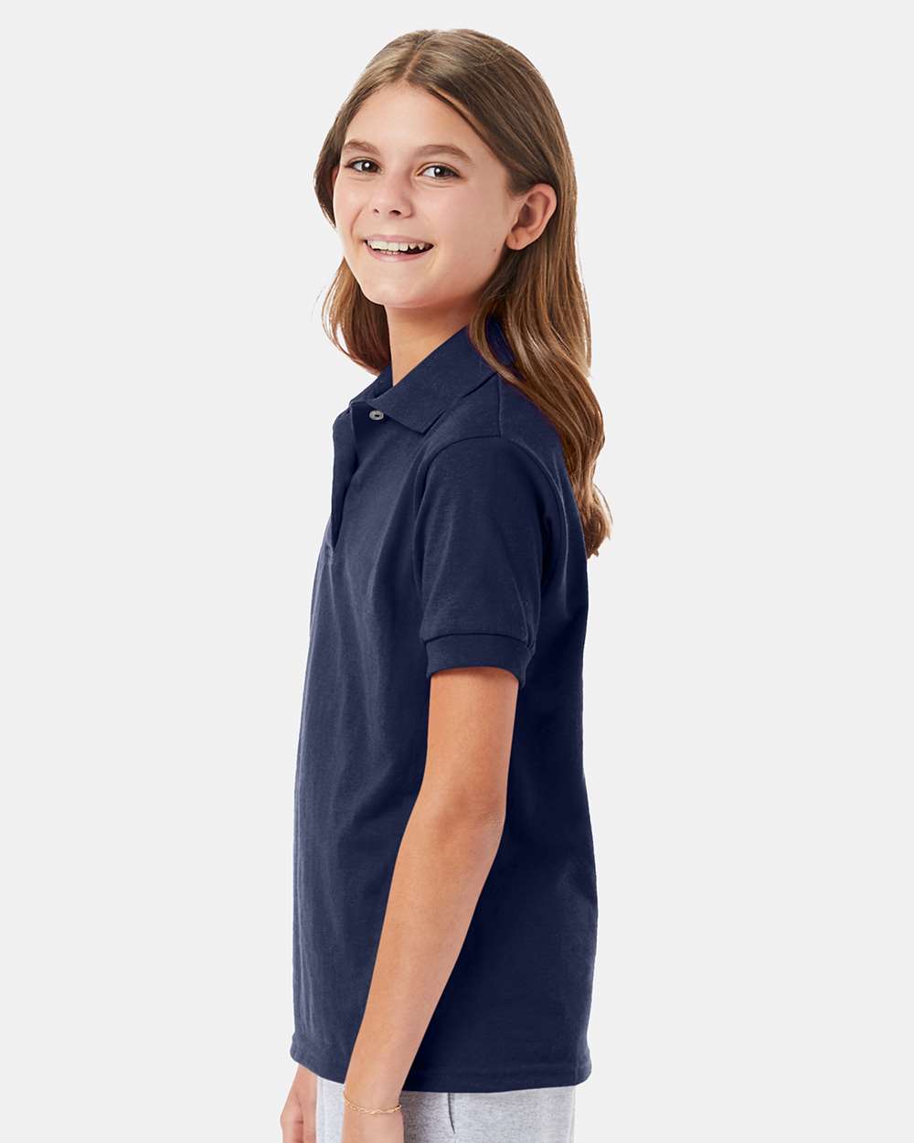 Hanes-054Y-Youth Ecosmart® Jersey Polo - Image 42