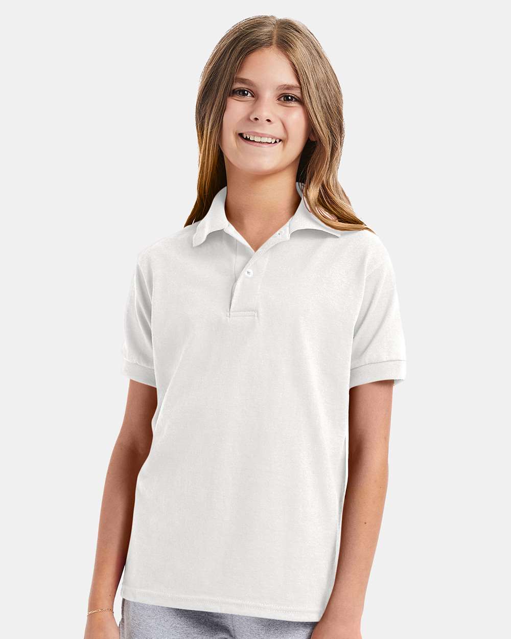 Hanes-054Y-Youth Ecosmart® Jersey Polo - Image 47