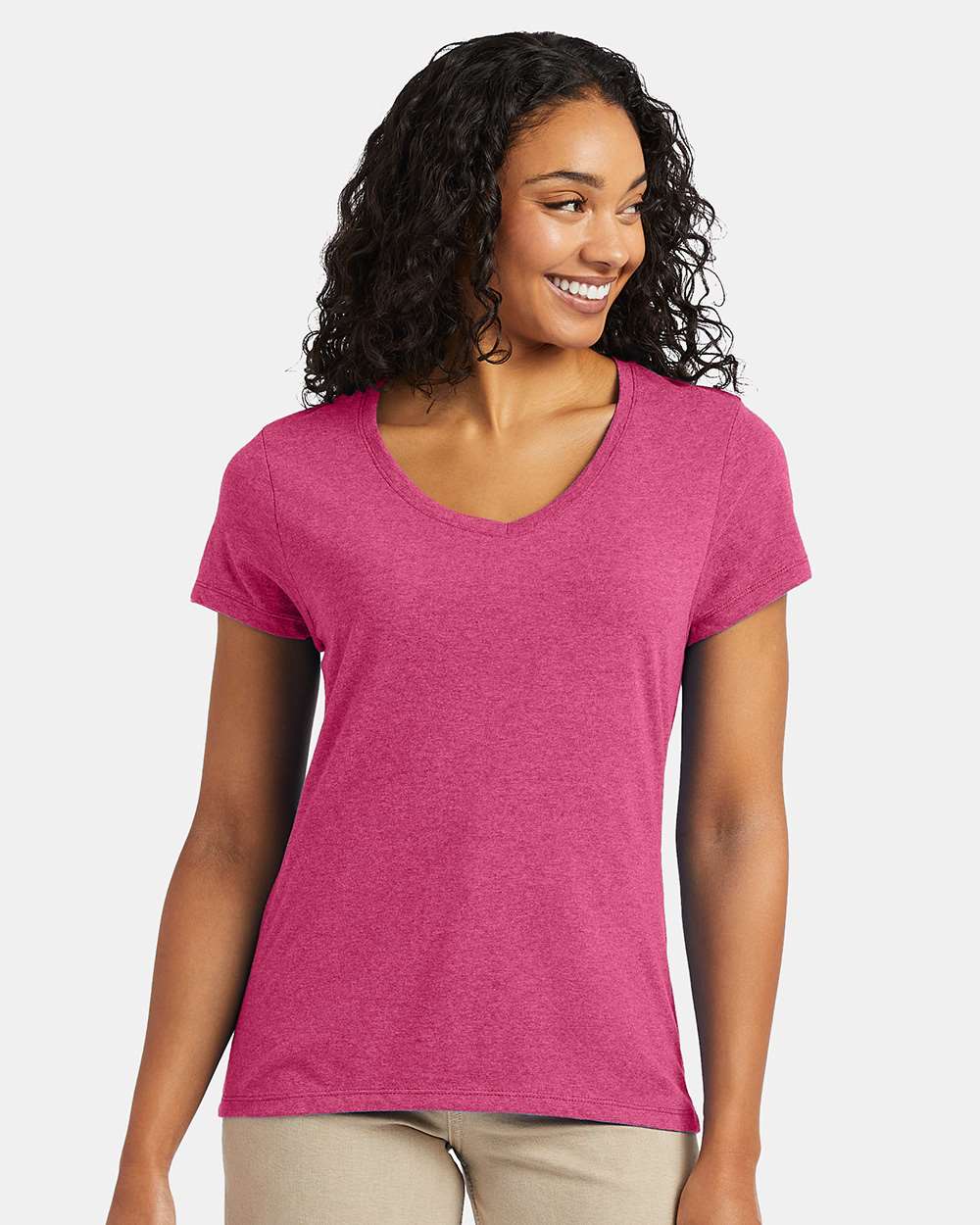 Hanes-42VT-Perfect-T Women’s Triblend V-Neck T-Shirt - Image 15