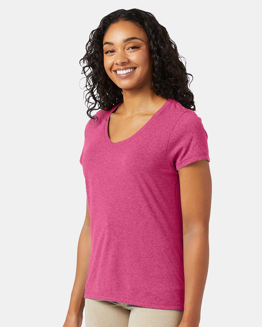 Hanes-42VT-Perfect-T Women’s Triblend V-Neck T-Shirt - Image 16