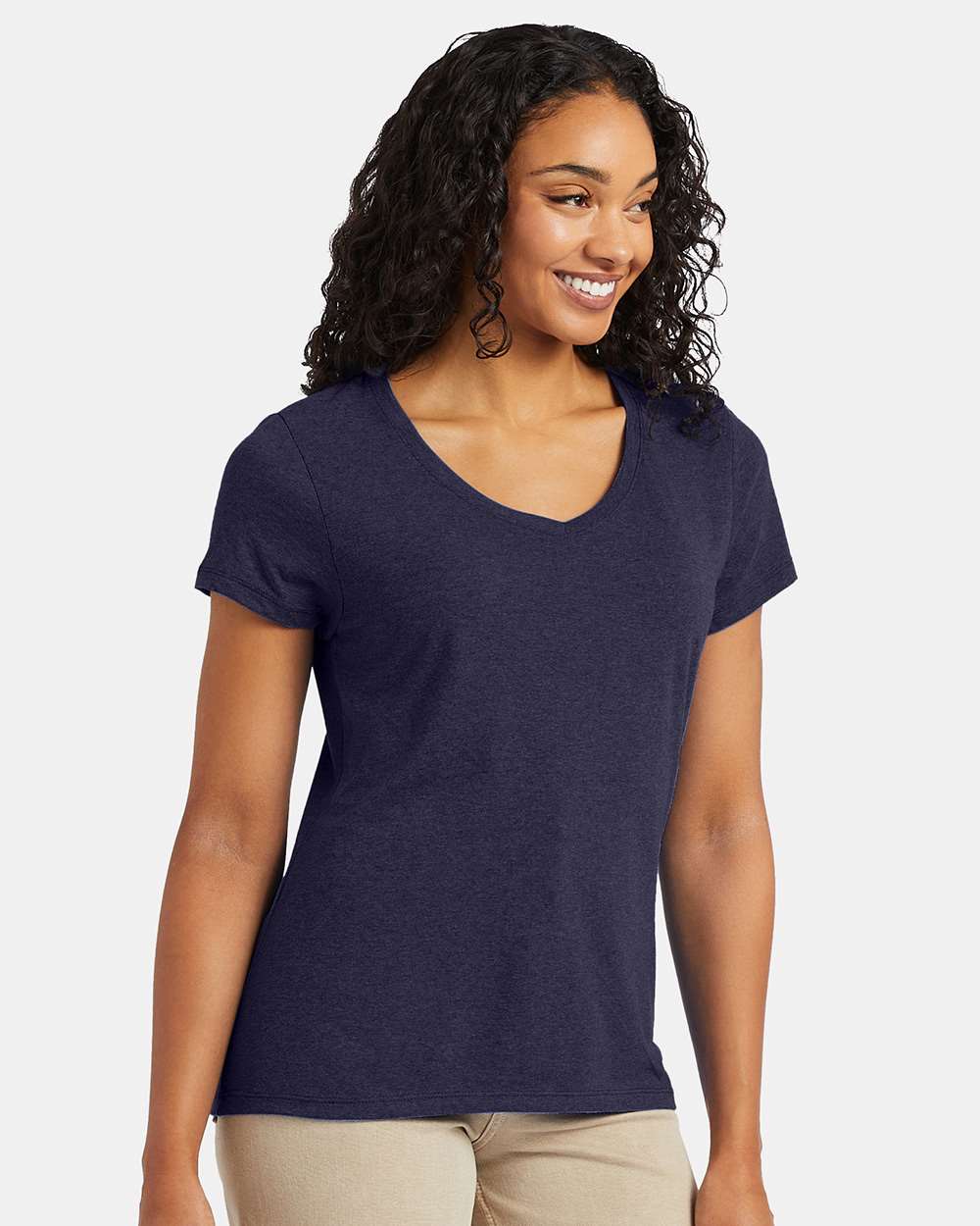 Hanes-42VT-Perfect-T Women’s Triblend V-Neck T-Shirt - Image 21