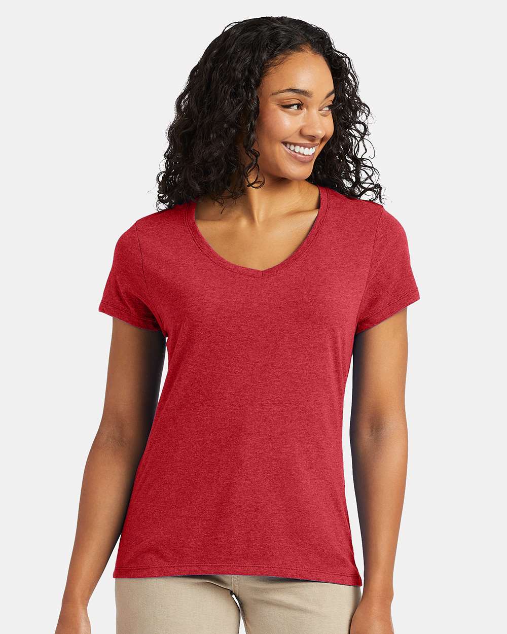 Hanes-42VT-Perfect-T Women’s Triblend V-Neck T-Shirt - Image 27