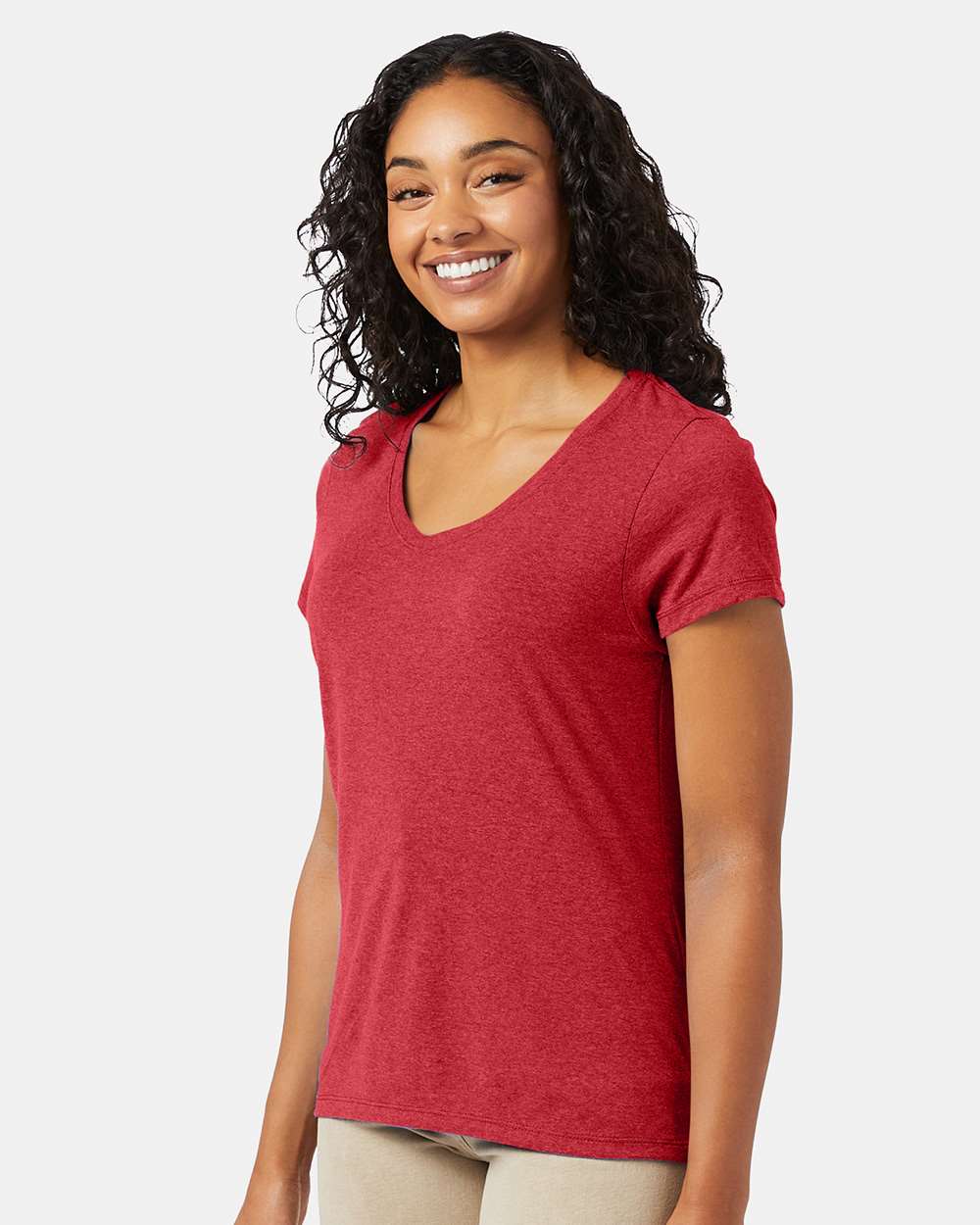 Hanes-42VT-Perfect-T Women’s Triblend V-Neck T-Shirt - Image 28