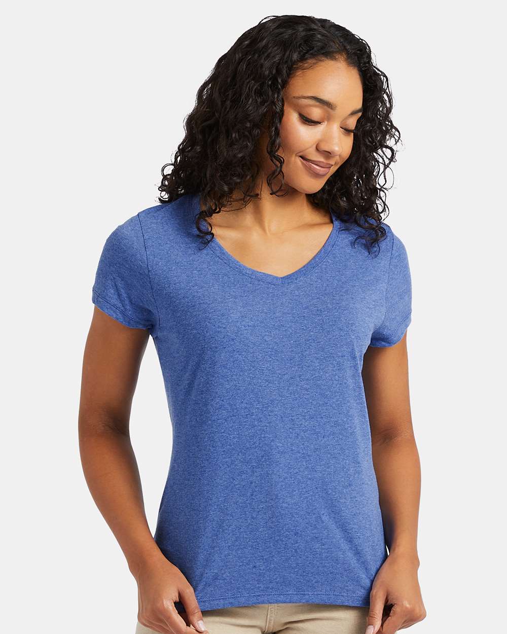 Hanes-42VT-Perfect-T Women’s Triblend V-Neck T-Shirt - Image 33