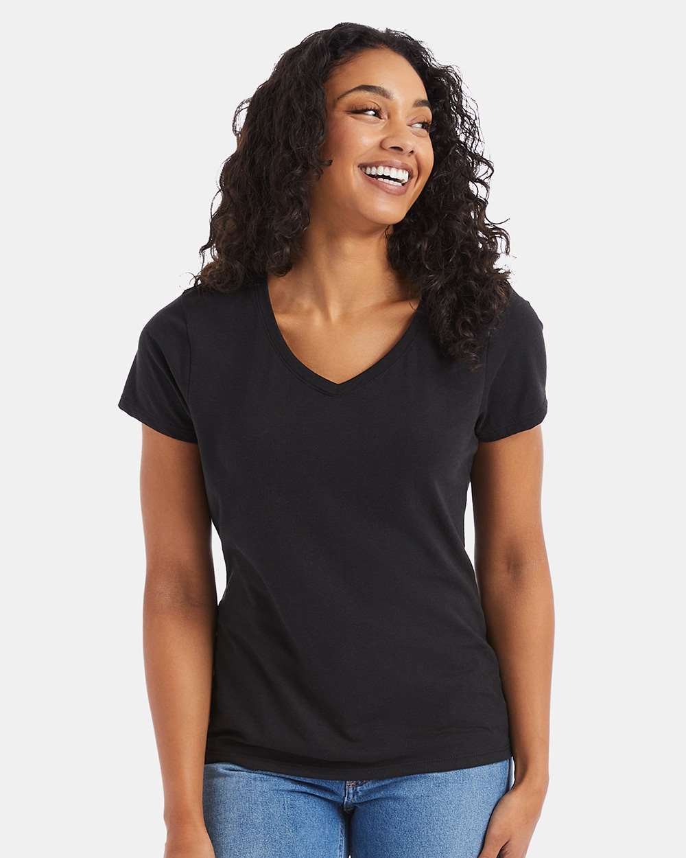Hanes-42VT-Perfect-T Women’s Triblend V-Neck T-Shirt - Image 4