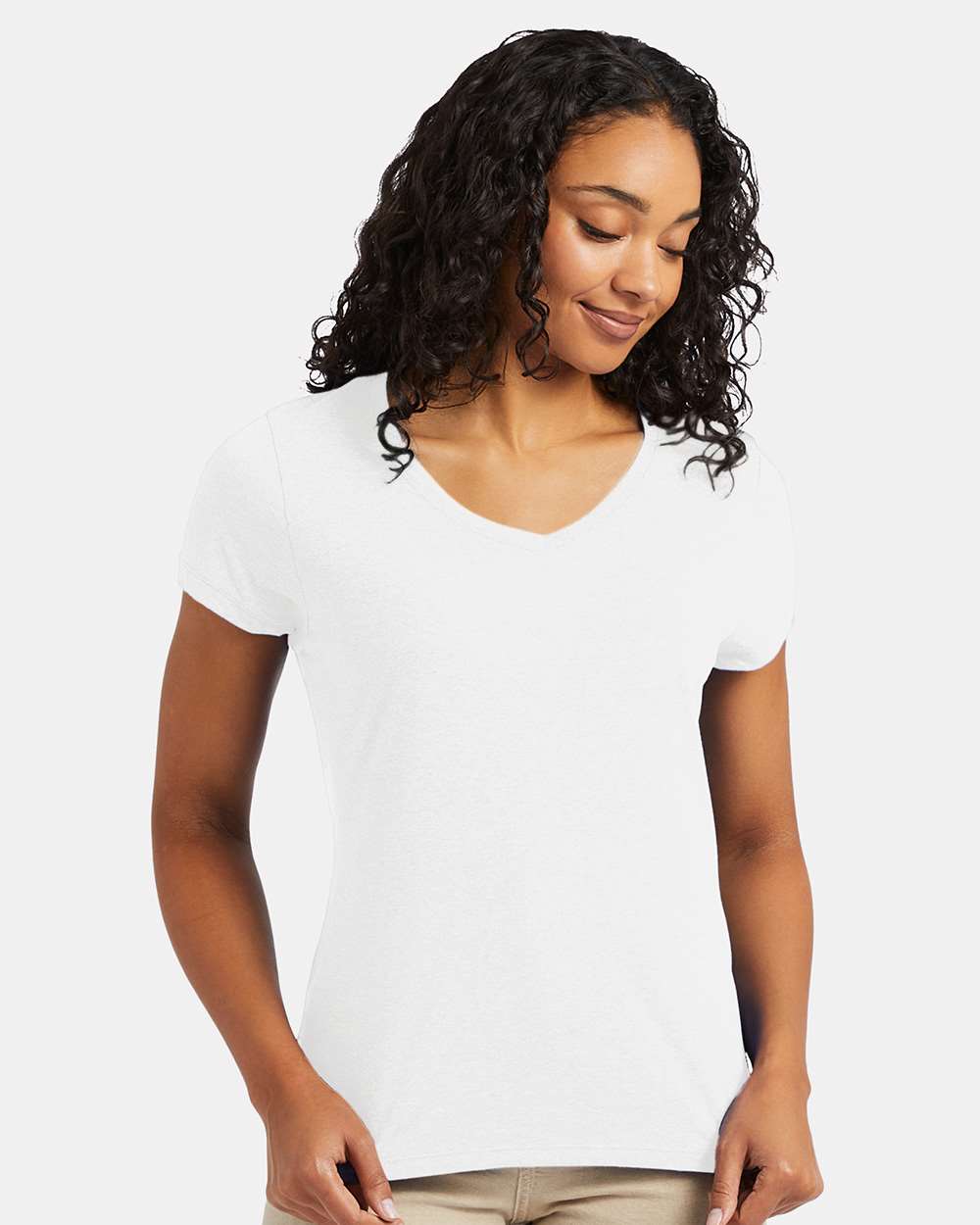Hanes-42VT-Perfect-T Women’s Triblend V-Neck T-Shirt - Image 9