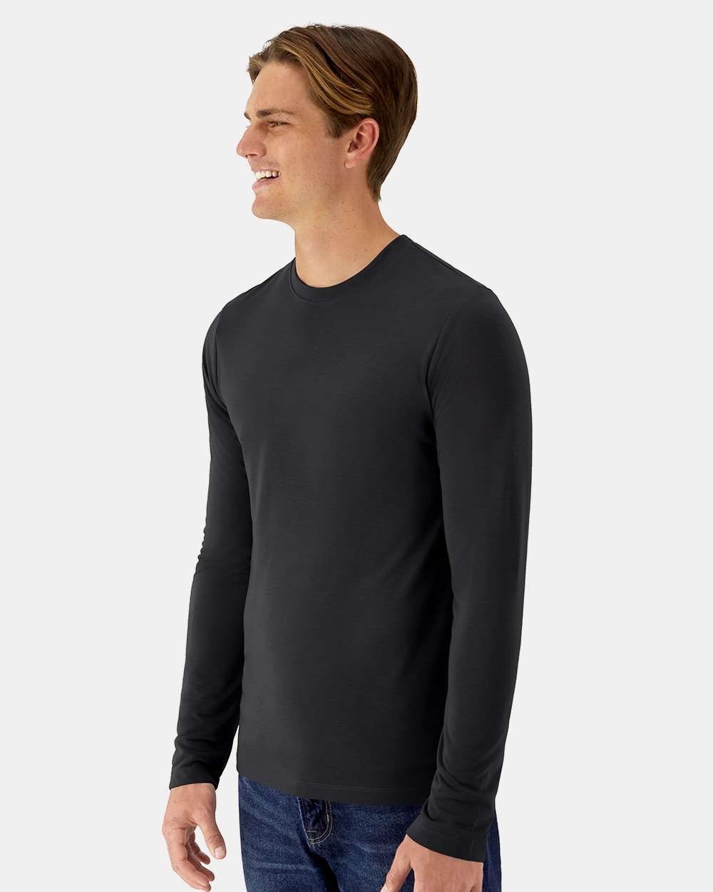 Hanes-484L-Cool DRI® Cotton Touch Long Sleeve T-Shirt - Image 6