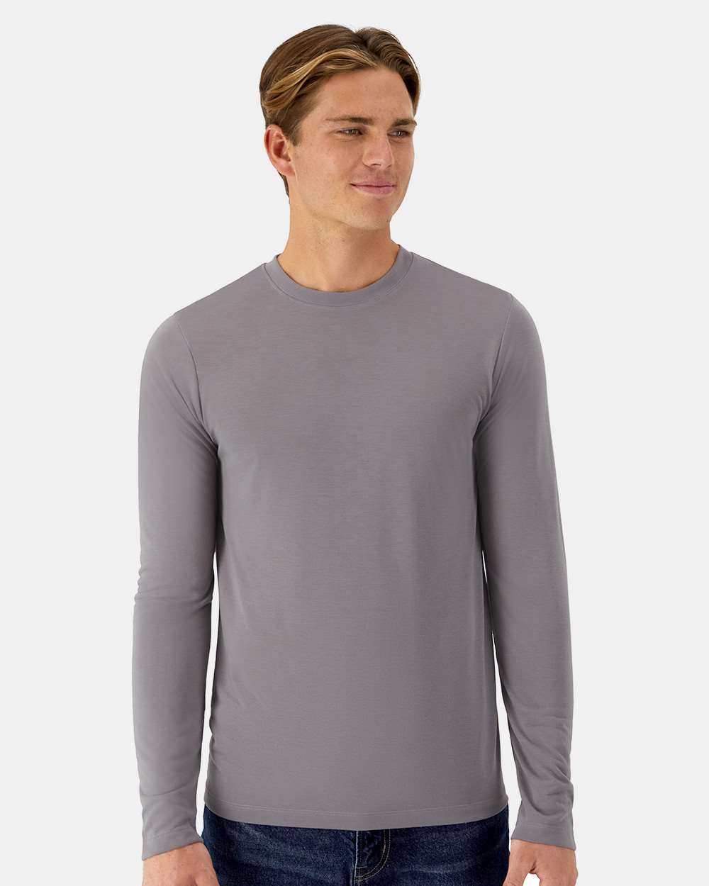 Hanes-484L-Cool DRI® Cotton Touch Long Sleeve T-Shirt - Image 8