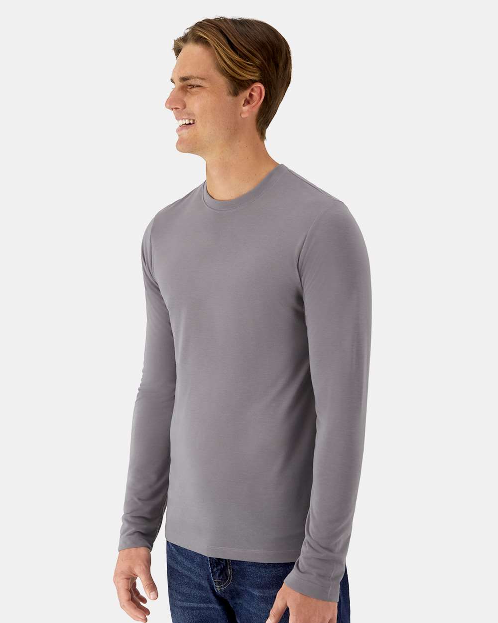 Hanes-484L-Cool DRI® Cotton Touch Long Sleeve T-Shirt - Image 9