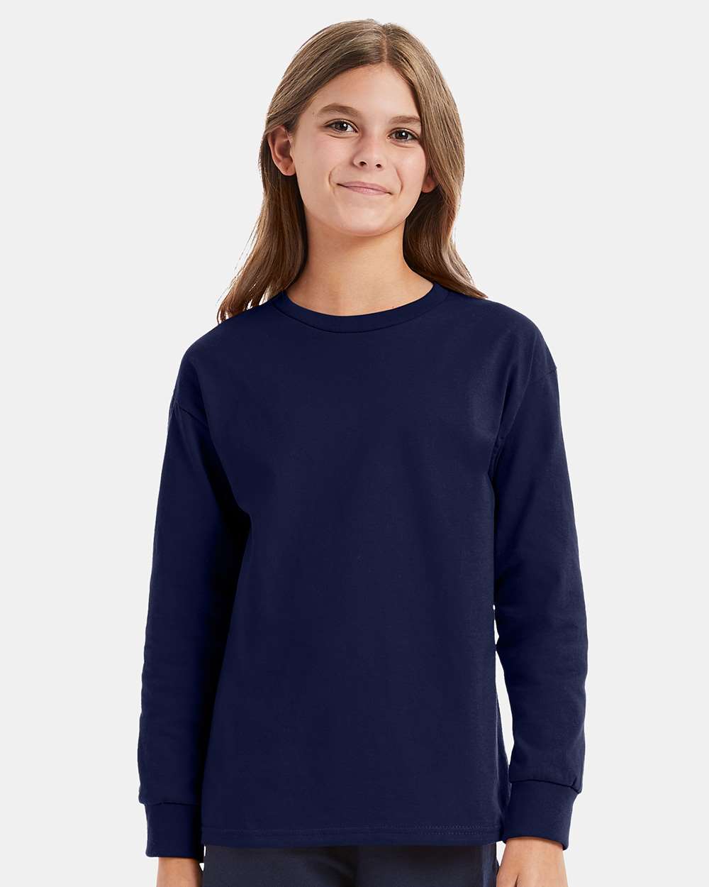 Hanes-5546-Authentic Youth Long Sleeve T-Shirt - Image 11