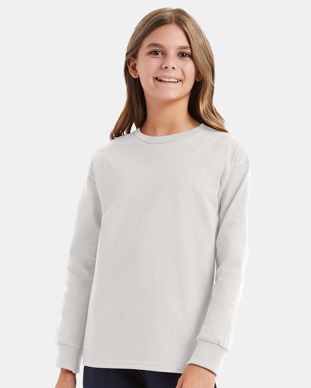 Hanes-5546-Authentic Youth Long Sleeve T-Shirt - Image 17