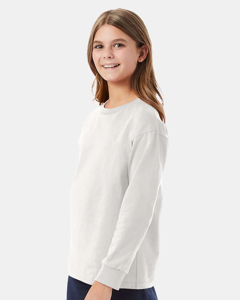 Hanes-5546-Authentic Youth Long Sleeve T-Shirt - Image 18