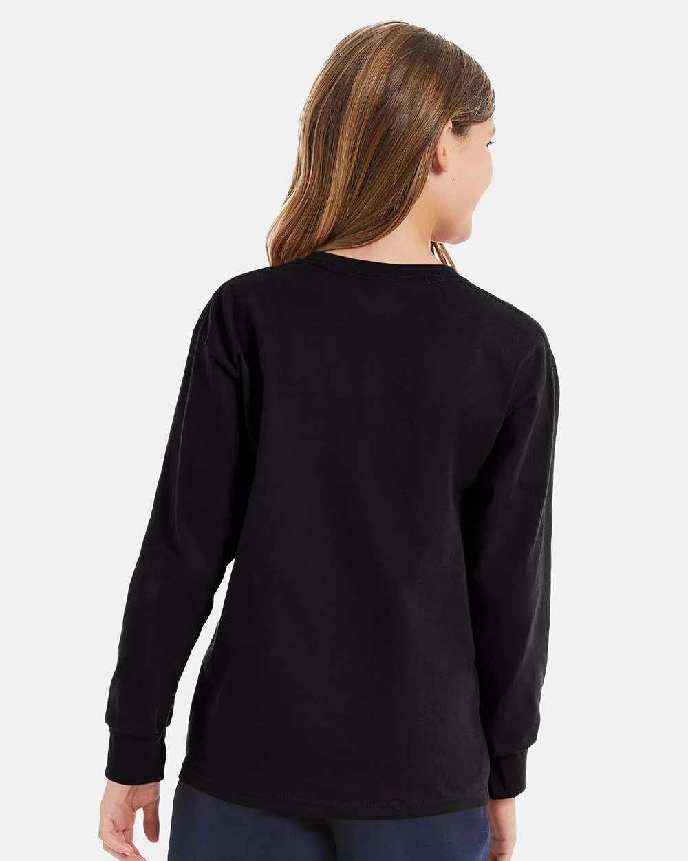 Hanes-5546-Authentic Youth Long Sleeve T-Shirt - Image 6