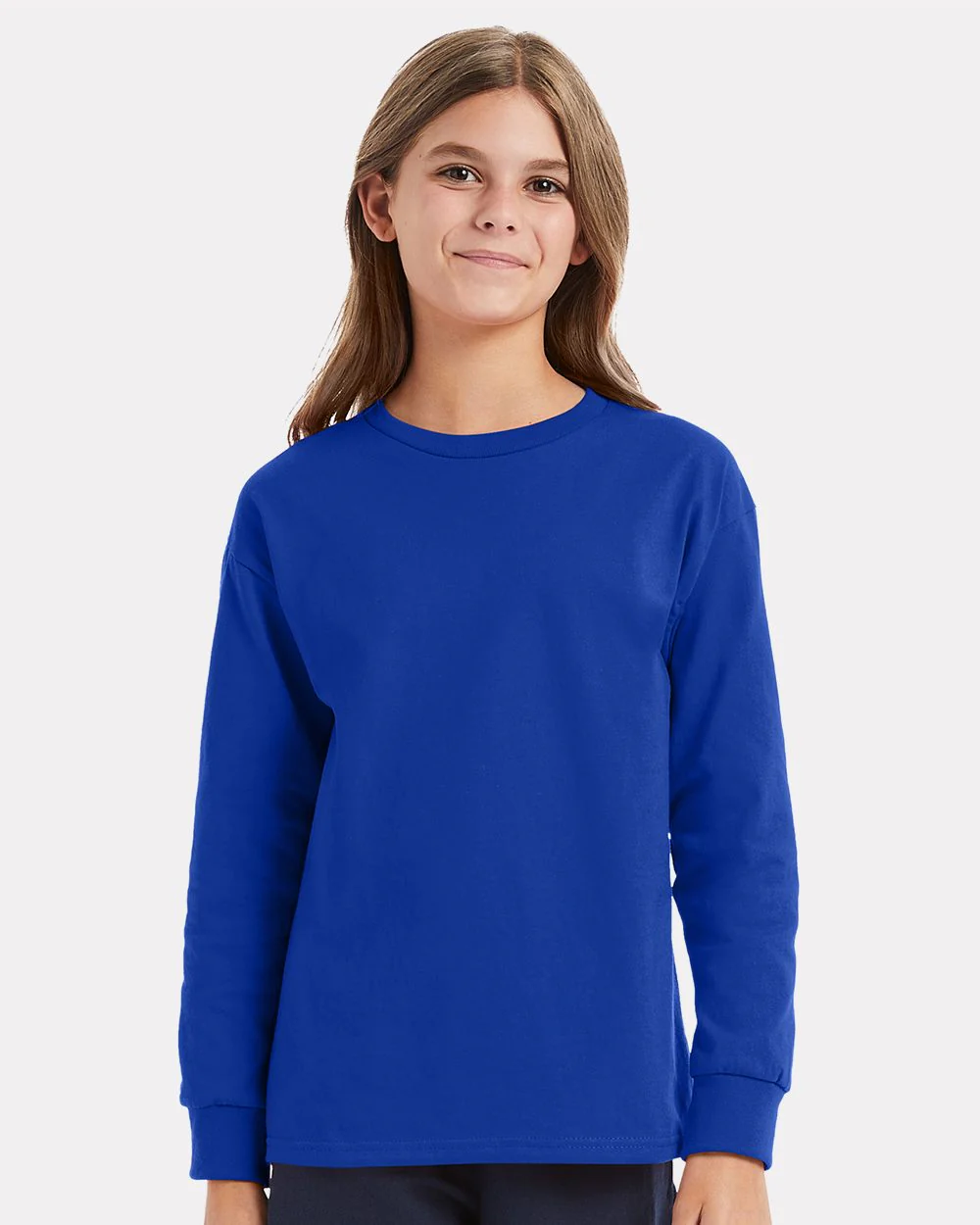 Hanes-5546-Authentic Youth Long Sleeve T-Shirt - Image 7