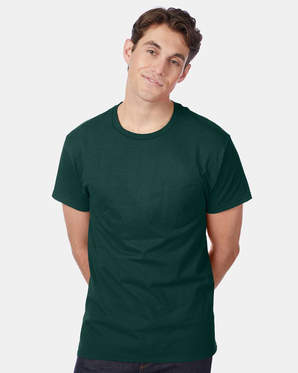 Hanes-5590-Authentic Pocket T-Shirt - Image 17