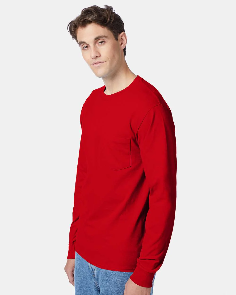 Hanes-5596-Authentic Long Sleeve Pocket T-Shirt - Image 12