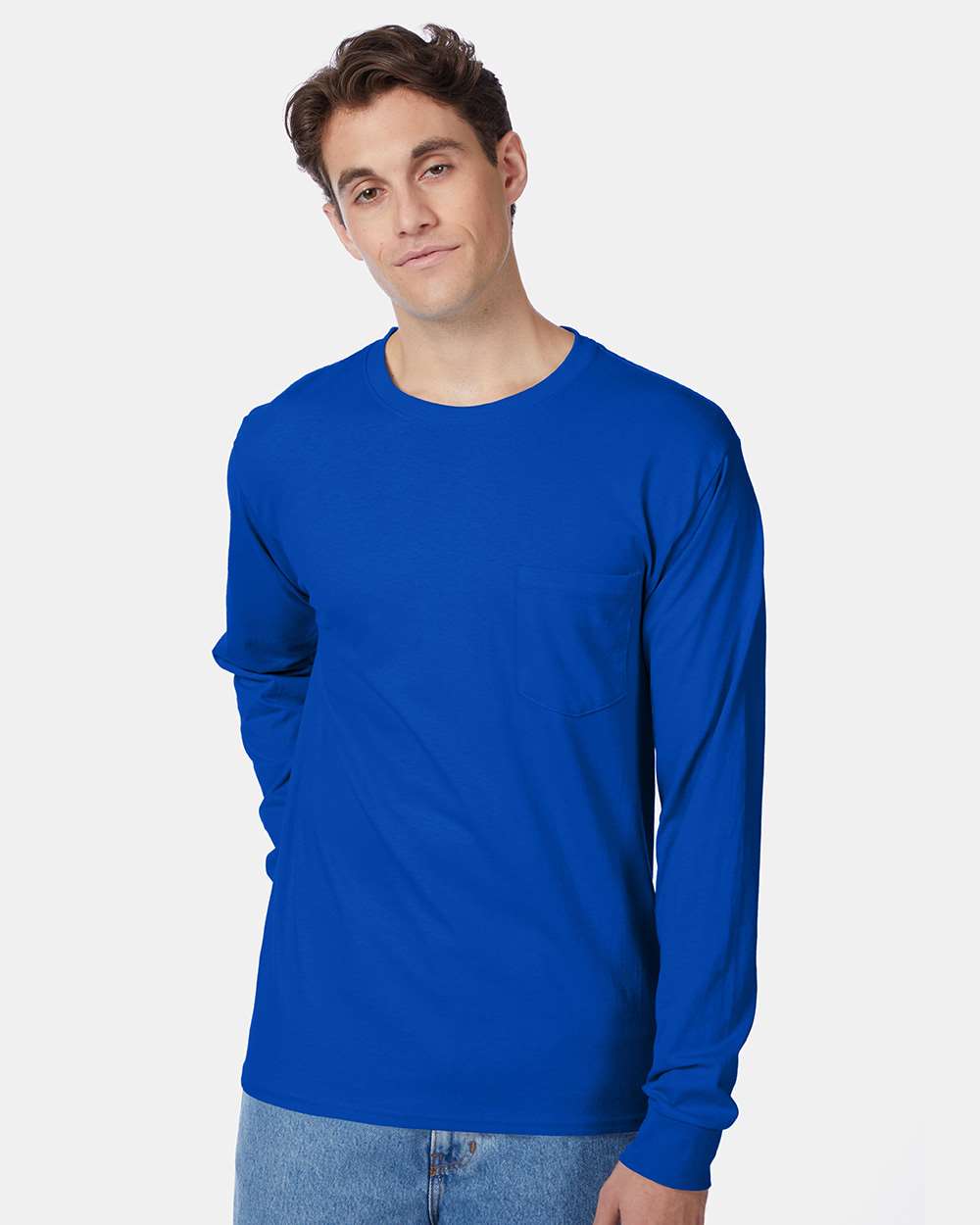 Hanes-5596-Authentic Long Sleeve Pocket T-Shirt - Image 15