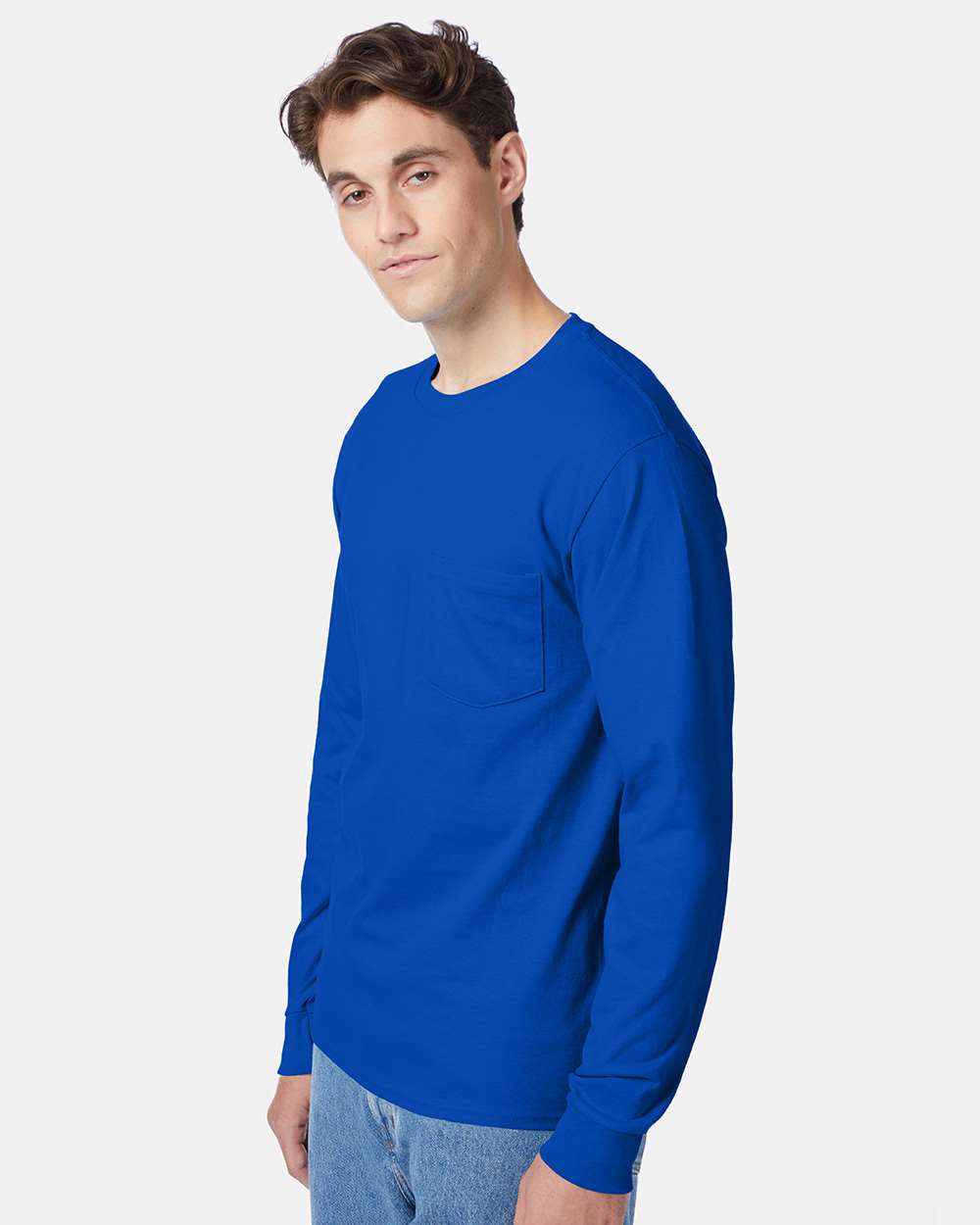Hanes-5596-Authentic Long Sleeve Pocket T-Shirt - Image 16
