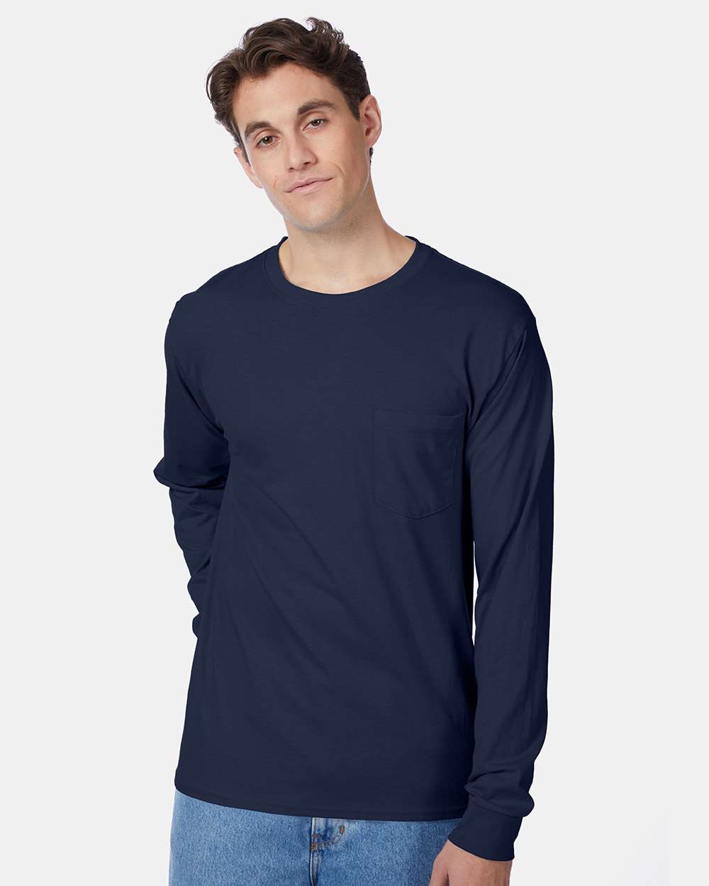 Hanes-5596-Authentic Long Sleeve Pocket T-Shirt - Image 27