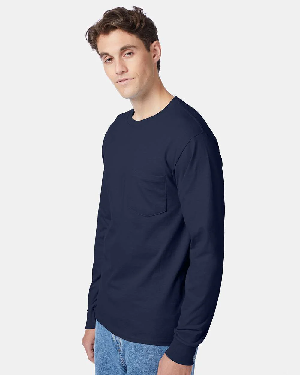 Hanes-5596-Authentic Long Sleeve Pocket T-Shirt - Image 28