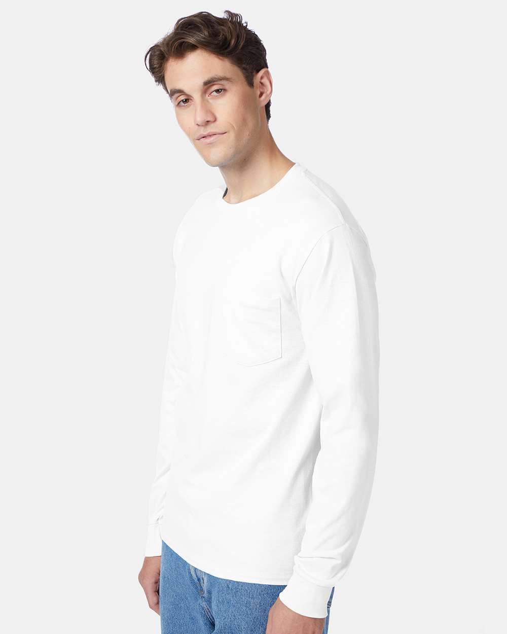 Hanes-5596-Authentic Long Sleeve Pocket T-Shirt - Image 40