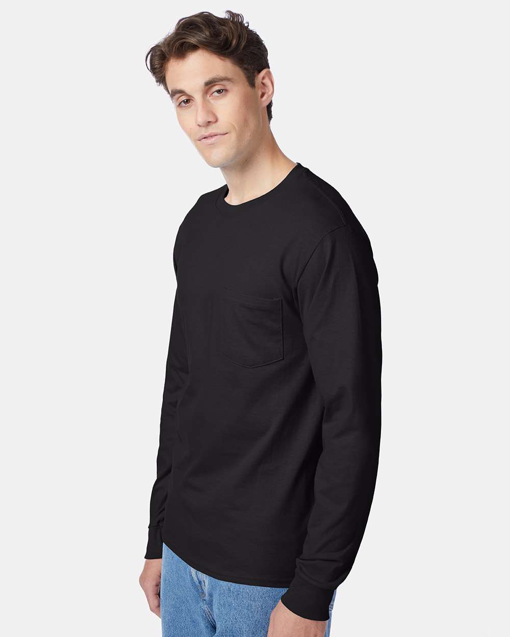 Hanes-5596-Authentic Long Sleeve Pocket T-Shirt - Image 5