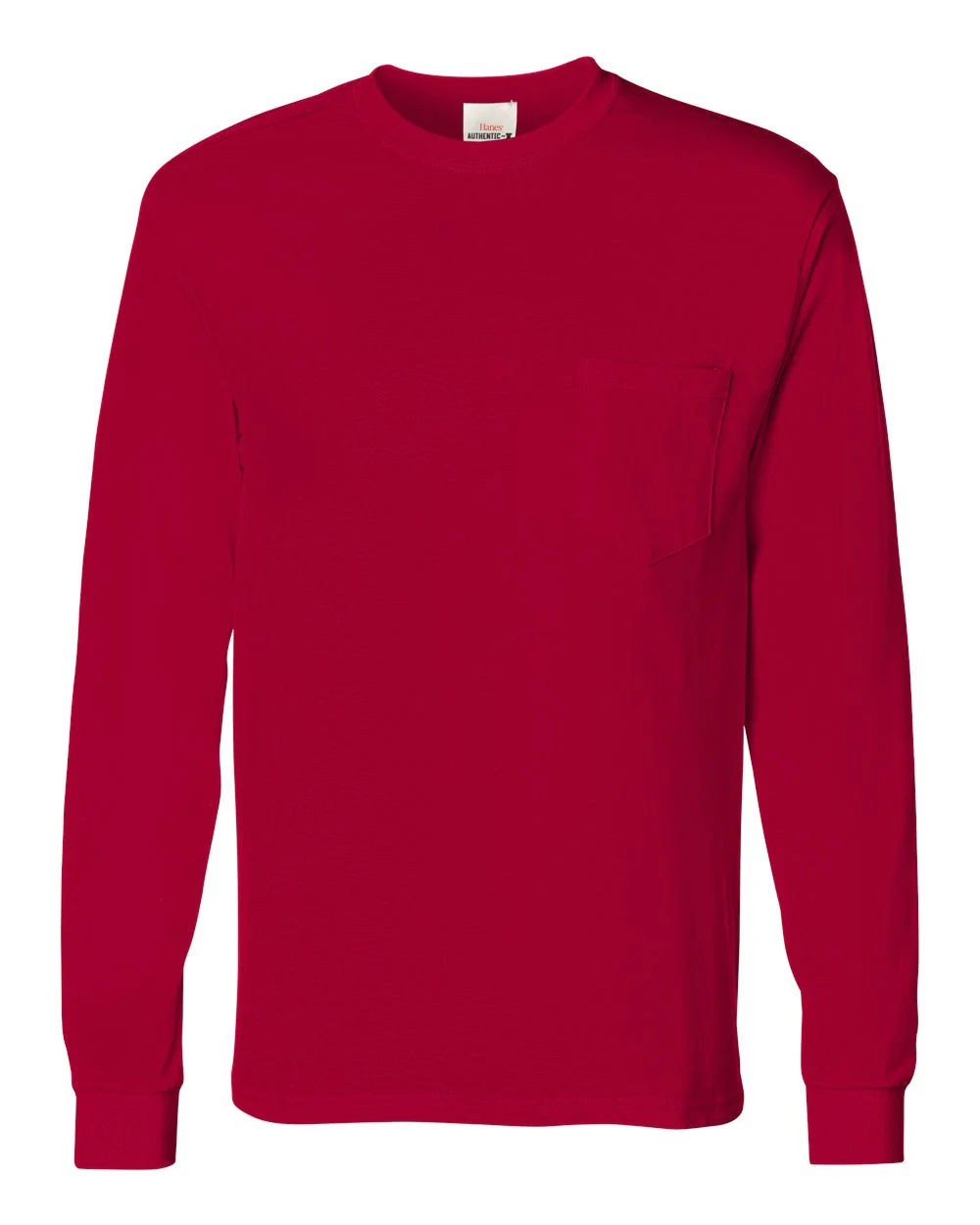 Hanes-5596-Authentic Long Sleeve Pocket T-Shirt - Image 8