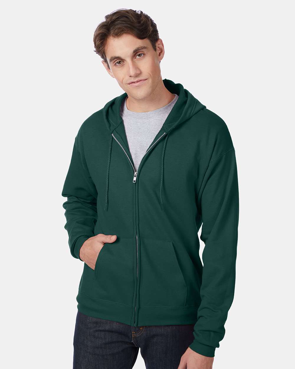 Hanes-P180-Ecosmart® Full-Zip Hooded Sweatshirt - Image 15