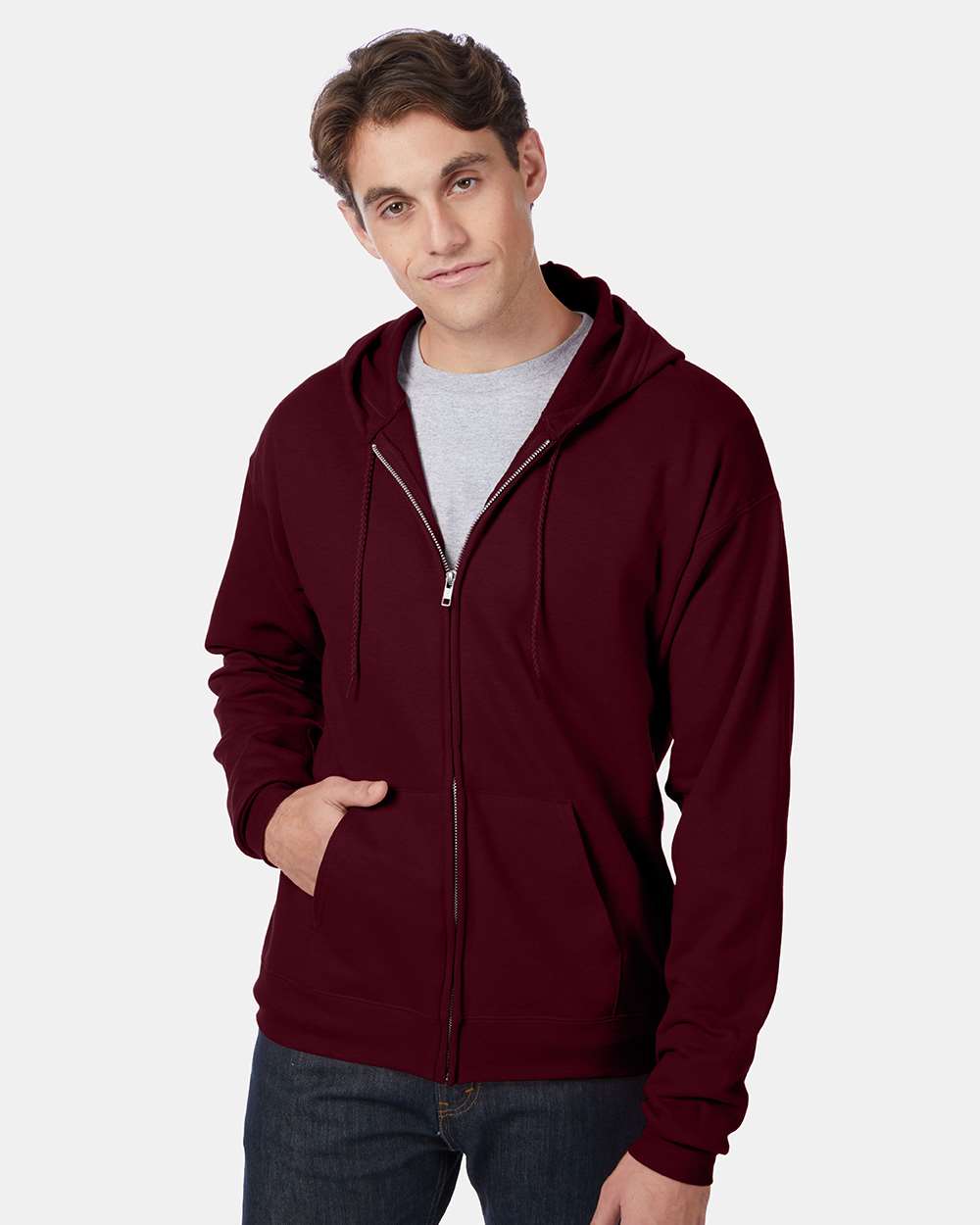 Hanes-P180-Ecosmart® Full-Zip Hooded Sweatshirt - Image 37
