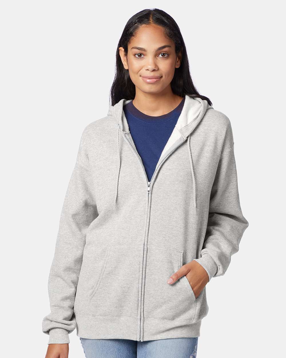 Hanes-P180-Ecosmart® Full-Zip Hooded Sweatshirt - Image 4