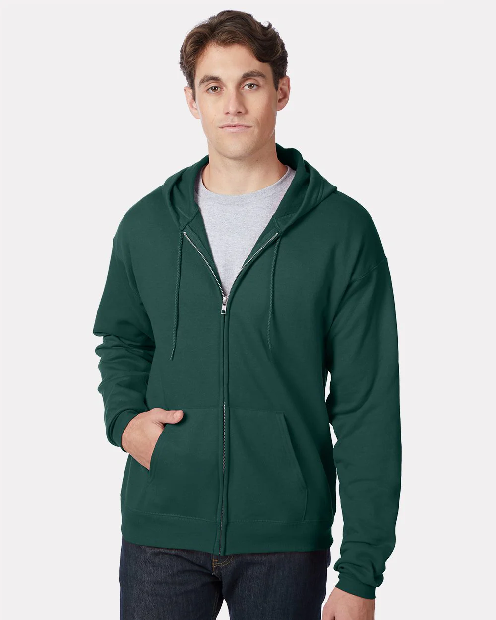 Hanes-P180-Ecosmart® Full-Zip Hooded Sweatshirt - Image 7