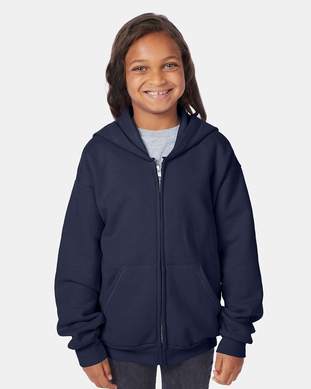 Hanes-P480-EcoSmart® Youth Full-Zip Hooded Sweatshirt - Image 22