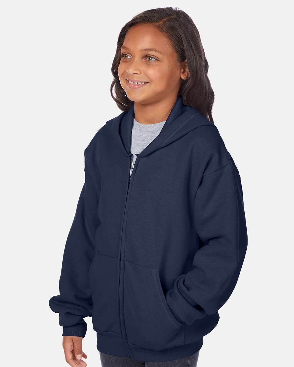 Hanes-P480-EcoSmart® Youth Full-Zip Hooded Sweatshirt - Image 23