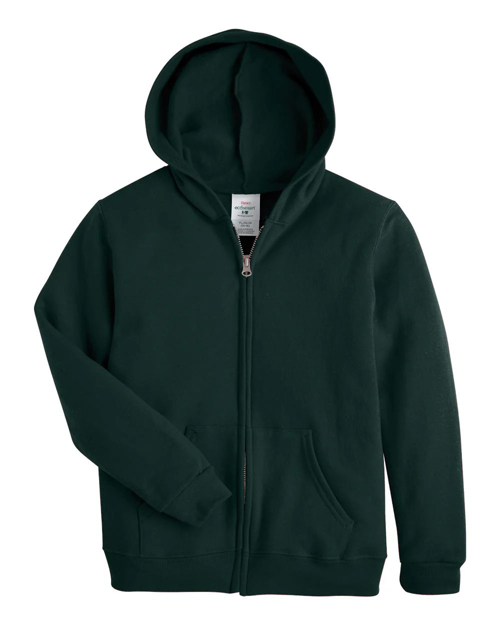 Hanes-P480-EcoSmart® Youth Full-Zip Hooded Sweatshirt - Image 8