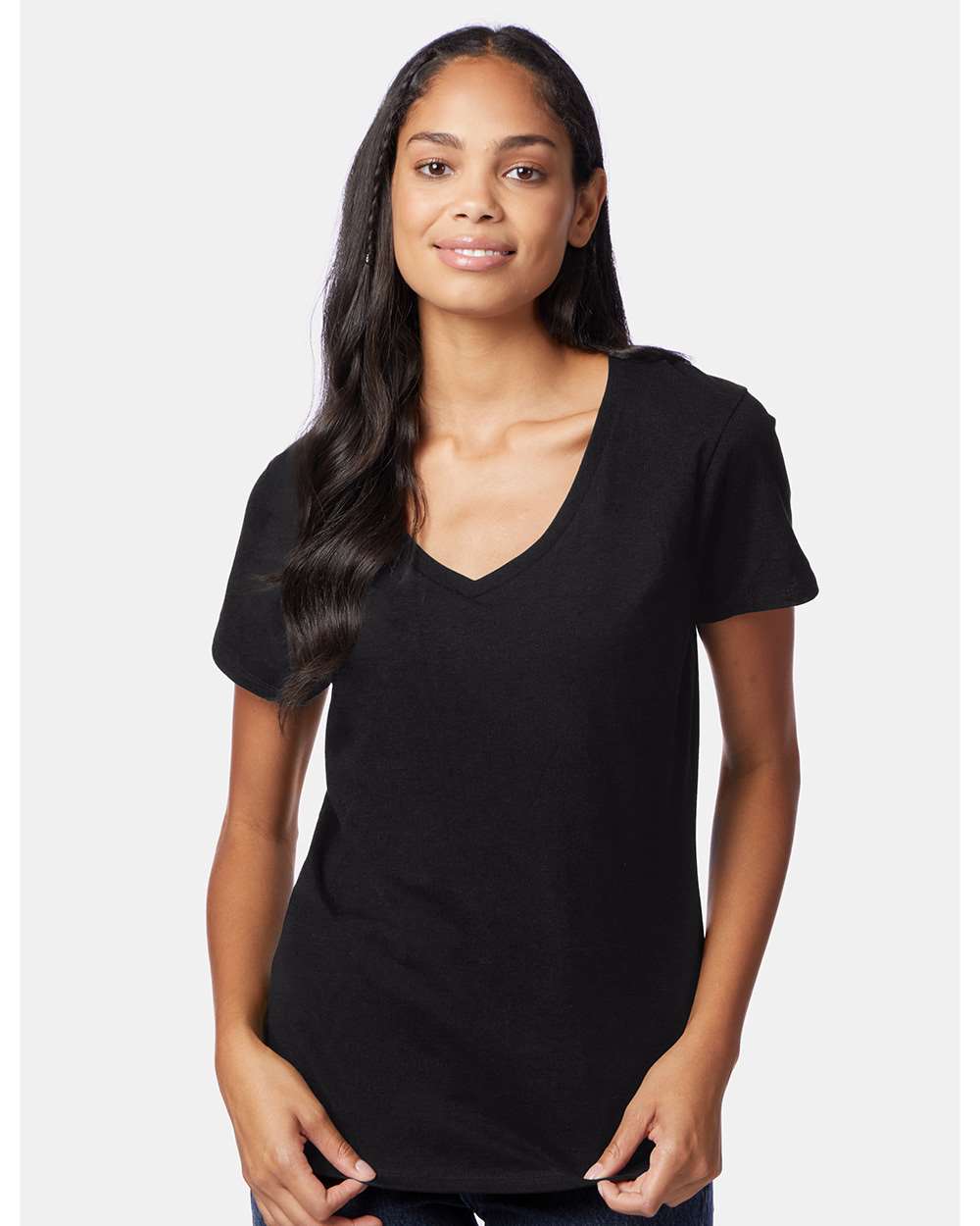 Hanes-S04V-Perfect-T Women’s V-Neck T-Shirt - Image 12