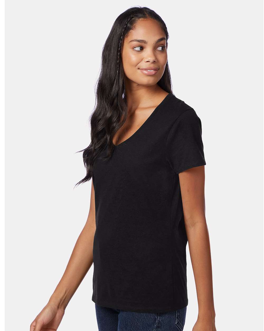 Hanes-S04V-Perfect-T Women’s V-Neck T-Shirt - Image 13