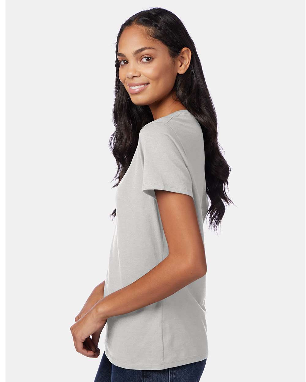 Hanes-S04V-Perfect-T Women’s V-Neck T-Shirt - Image 3