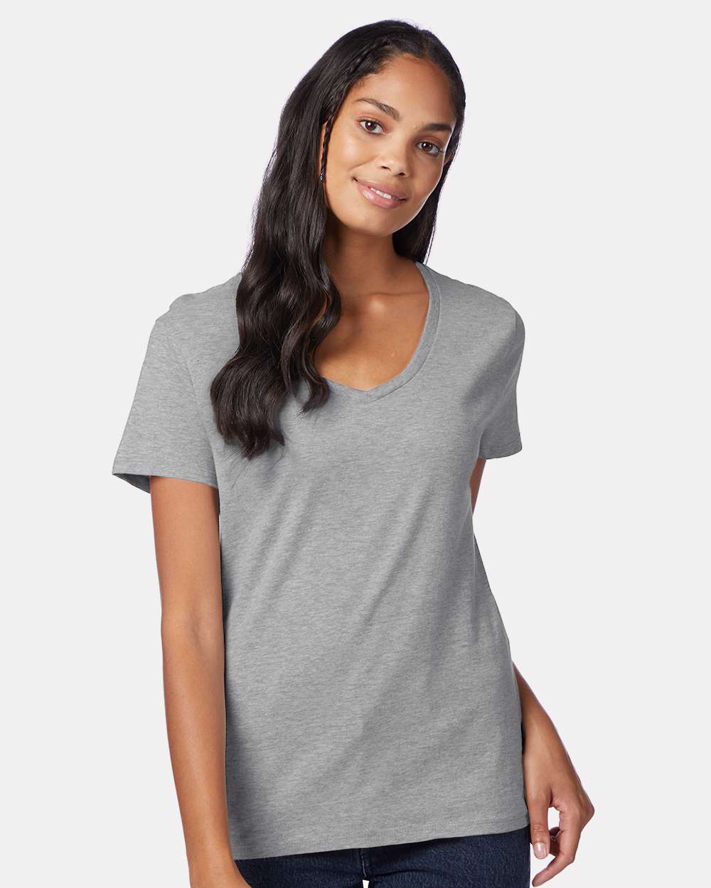 Hanes-S04V-Perfect-T Women’s V-Neck T-Shirt - Image 35