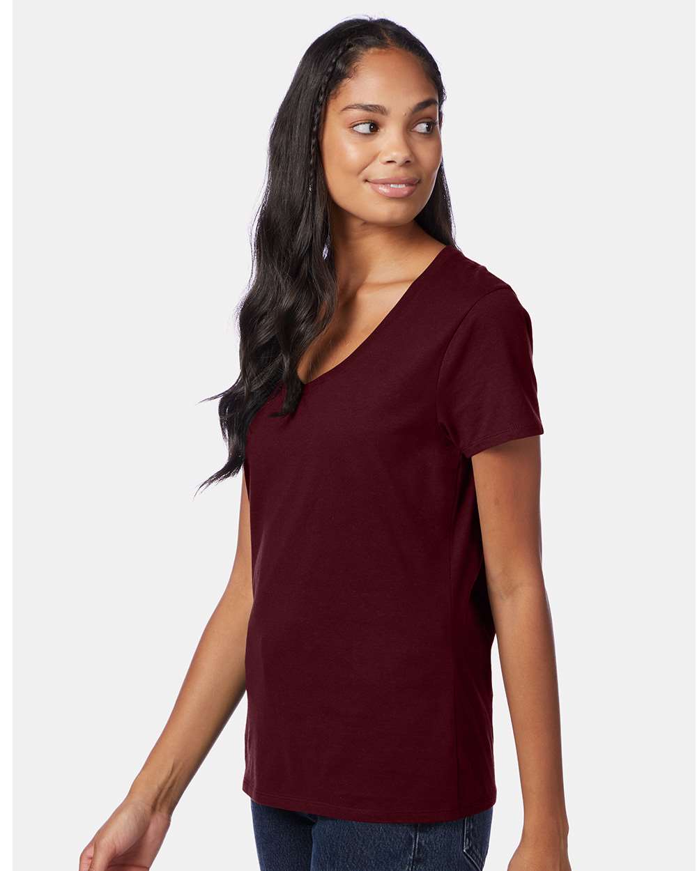 Hanes-S04V-Perfect-T Women’s V-Neck T-Shirt - Image 42