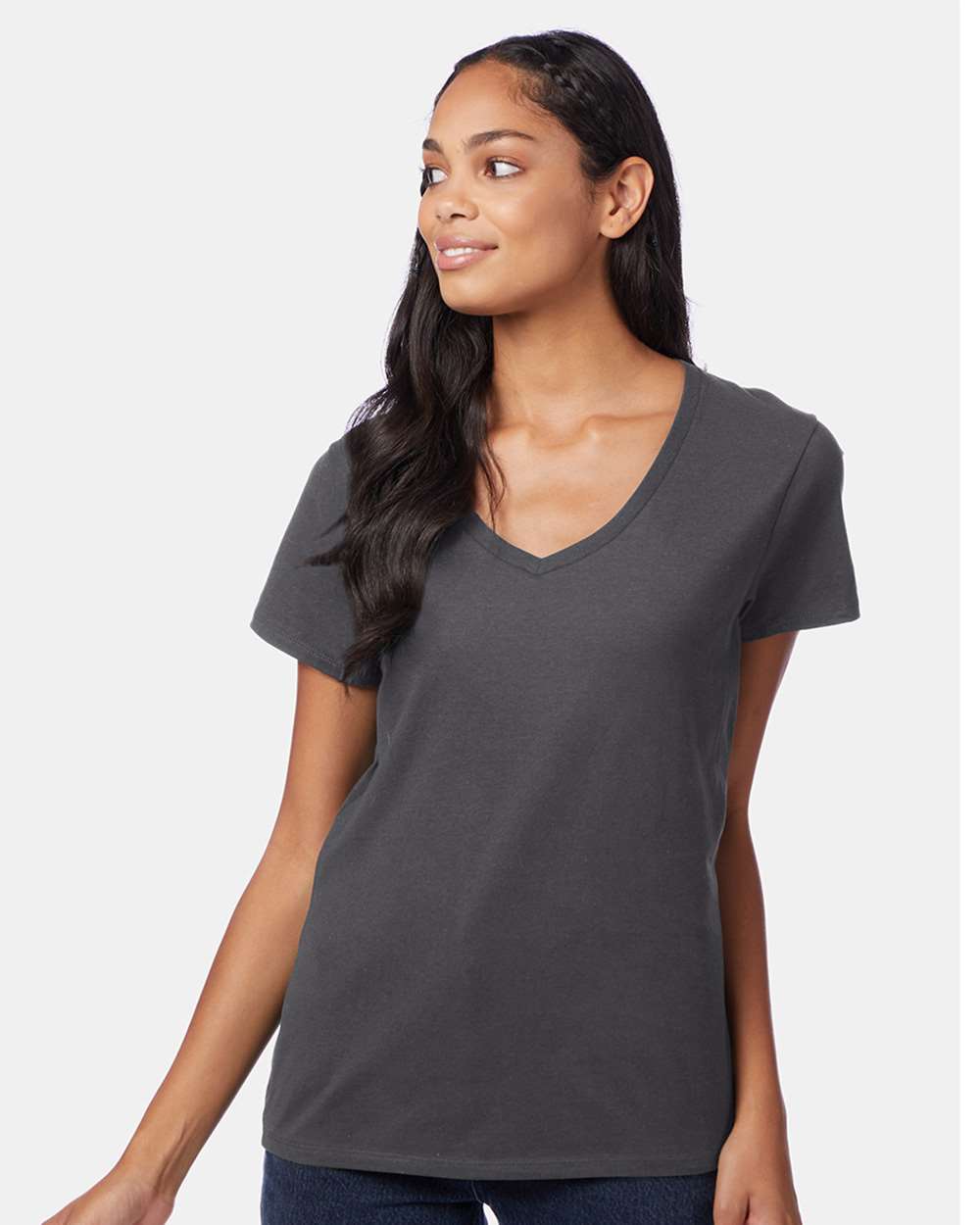 Hanes-S04V-Perfect-T Women’s V-Neck T-Shirt - Image 57