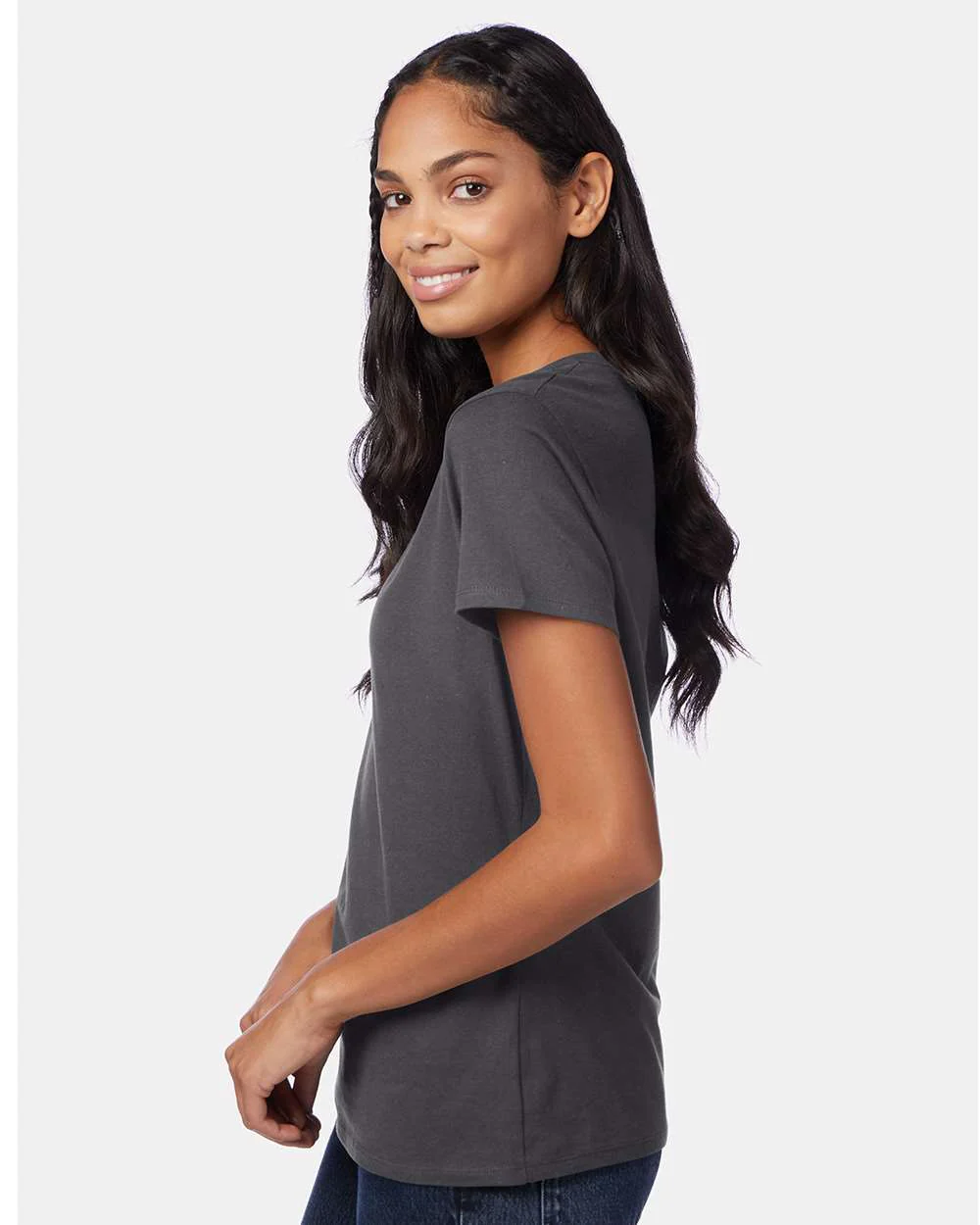 Hanes-S04V-Perfect-T Women’s V-Neck T-Shirt - Image 58