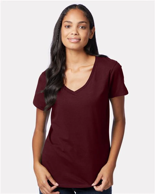 Hanes-S04V-Perfect-T Women’s V-Neck T-Shirt - Image 72