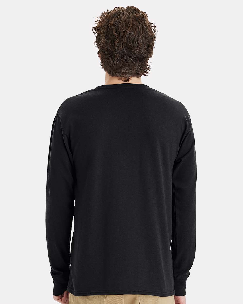 Hanes-W120-Workwear Long Sleeve Pocket T-Shirt - Image 6