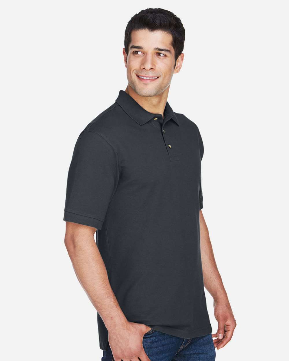 Harriton-M200T-Men's Tall Cotton Pique Polo - Image 4