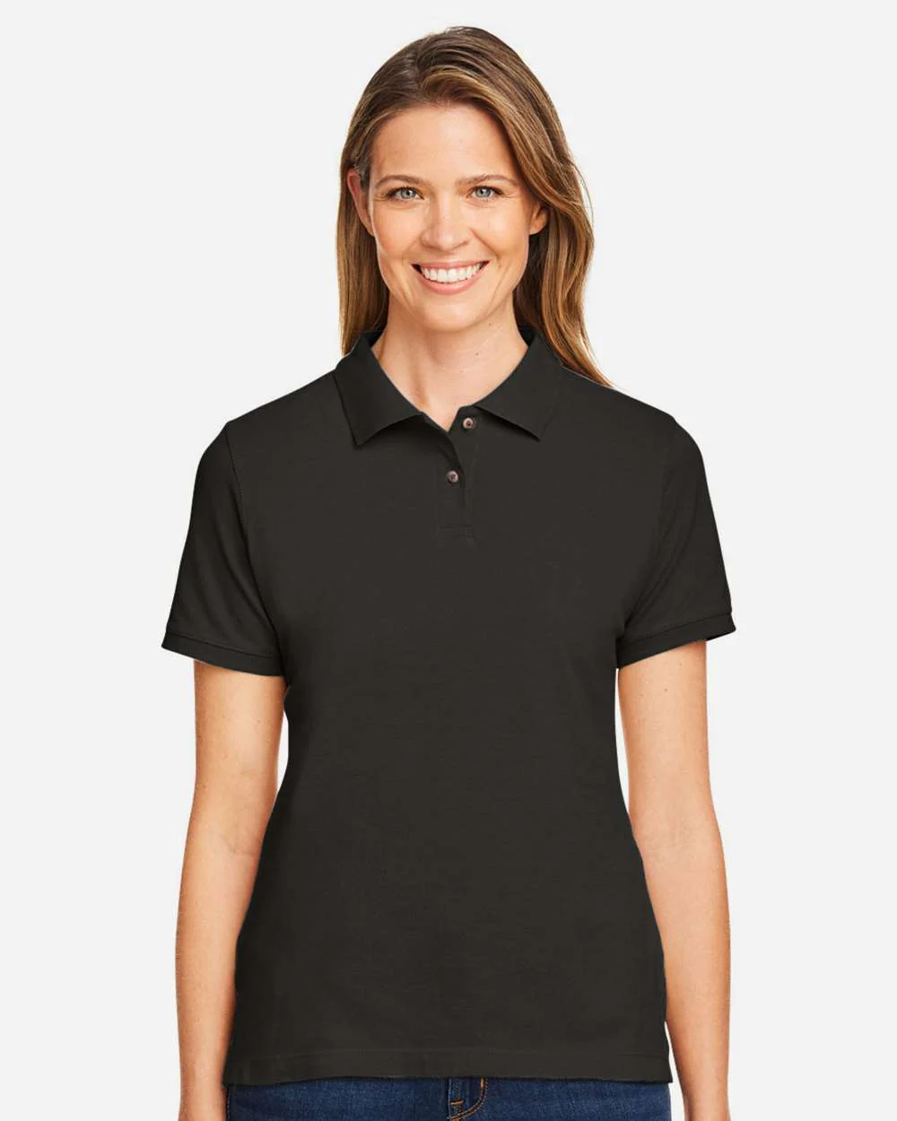 Harriton-M200W-Women's Cotton Polo - Image 4